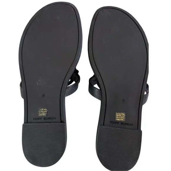 TORY BURCH Metal Miller Leather Sandals Perfect Navy Size 8 - Picture 7 of 15